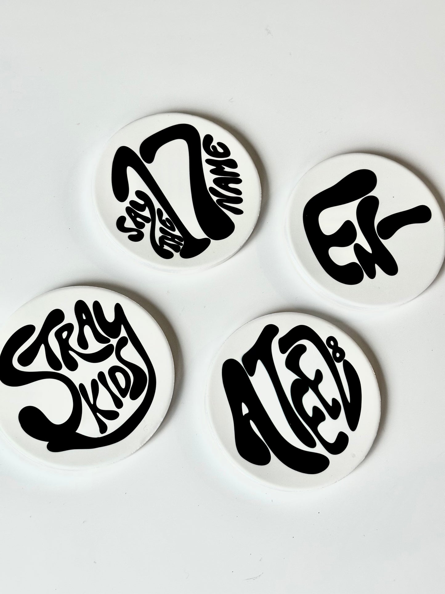 B&W K-Pop Coasters
