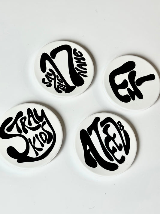 B&W K-Pop Coasters