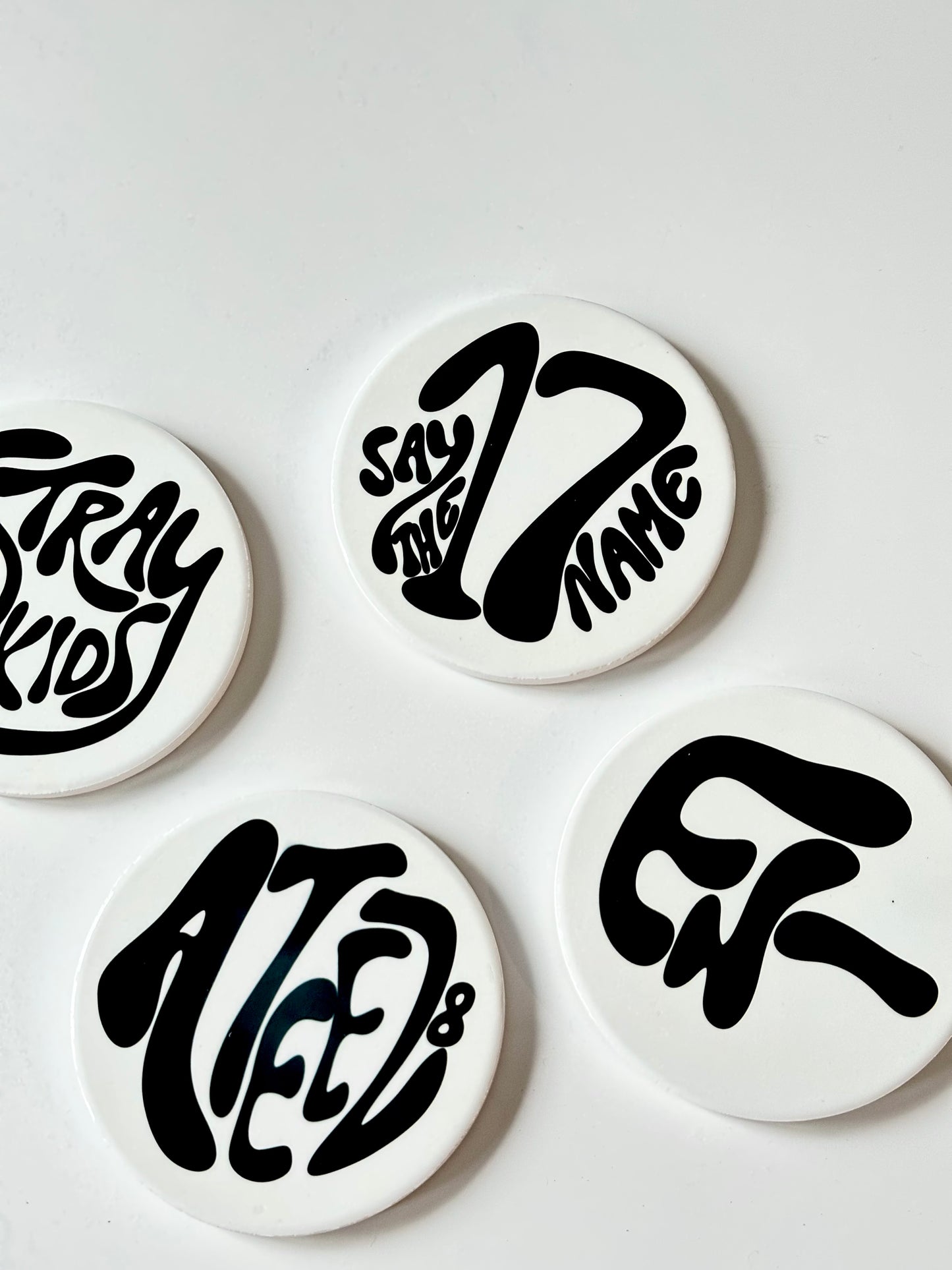 B&W K-Pop Coasters