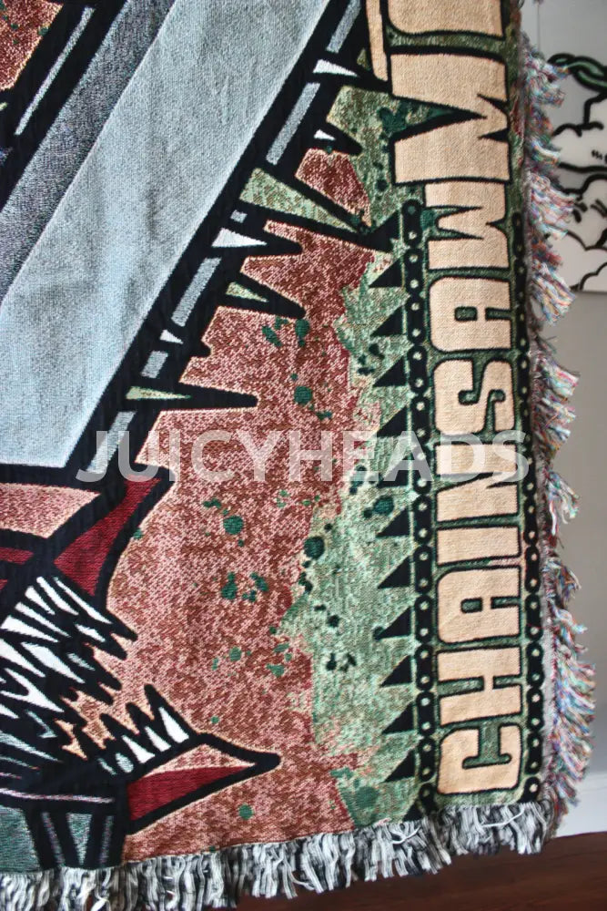Chainsaw Woven Blanket *Pre-Order* (Please Read Description Before Buying)