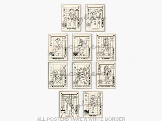 Cream & Black Crewmate Posters 4X6 / All 10 Prints Visual Artwork