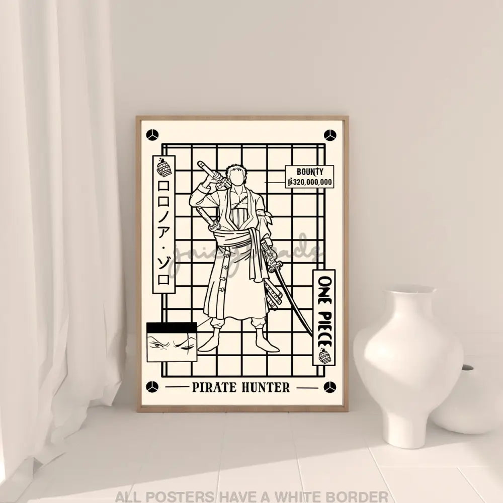 Cream & Black Crewmate Posters 4X6 / Swordsman Prints Visual Artwork