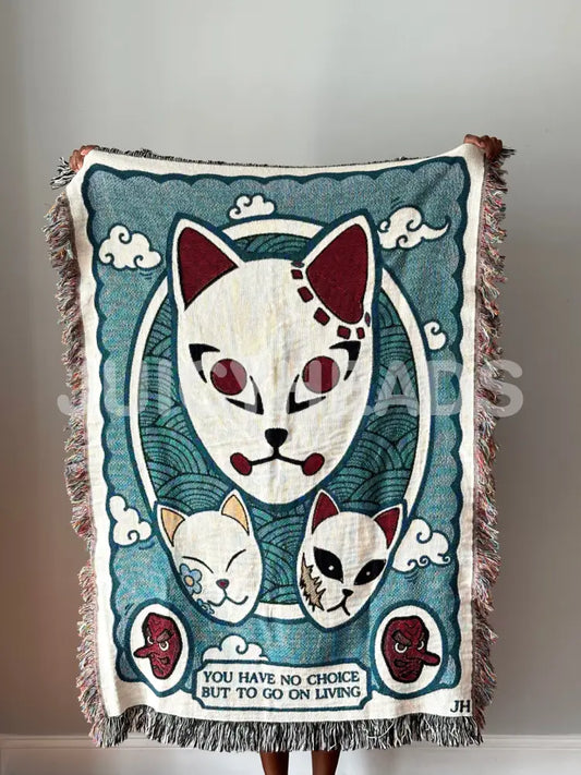 Demon Mask Woven Blanket *Pre-Order* Blankets