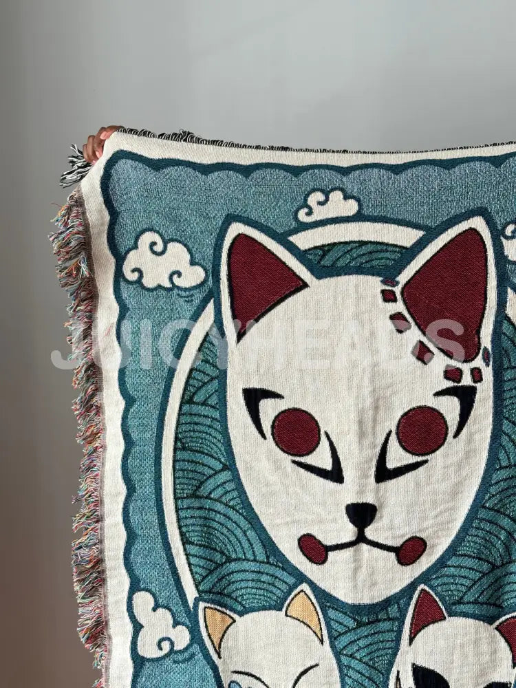 Demon Mask Woven Blanket *Pre-Order* Blankets