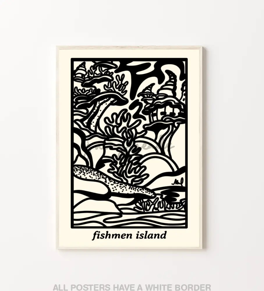 Op Island Poster 4X6 / Fishmen Posters Prints & Visual Artwork