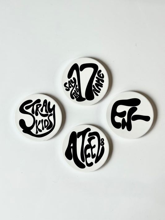 B&W K-Pop Coasters