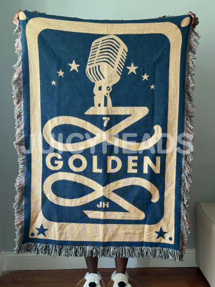 Golden Woven Blanket *Pre-Order* Blue 37 X 52 (Size 1) Blankets