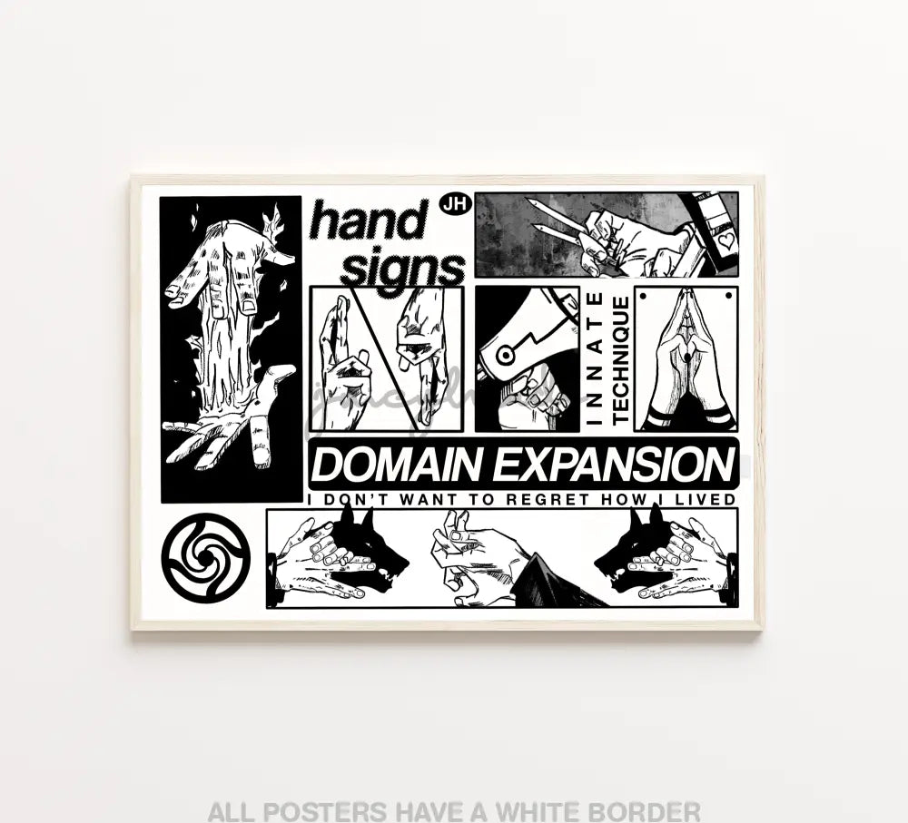 Jjk Hands Poster Posters Prints & Visual Artwork