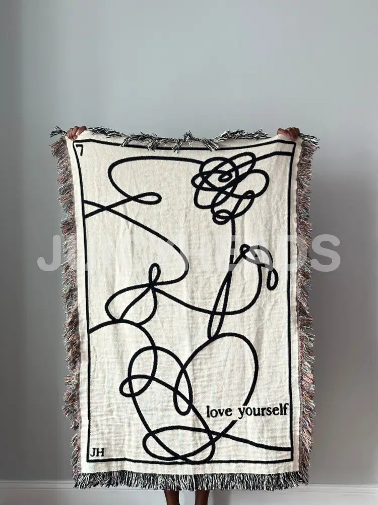 Love Yourself Woven Blanket *Pre - Order* Bw 37” X 52’ (Size 1) Blankets