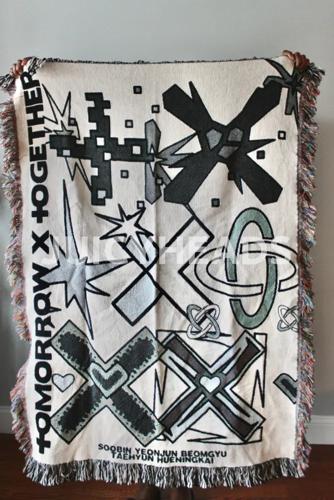 Txt Woven Blanket *Pre-Order* (Please Read Description Before Buying) Monochromatic 37 X 52 (Size 1)