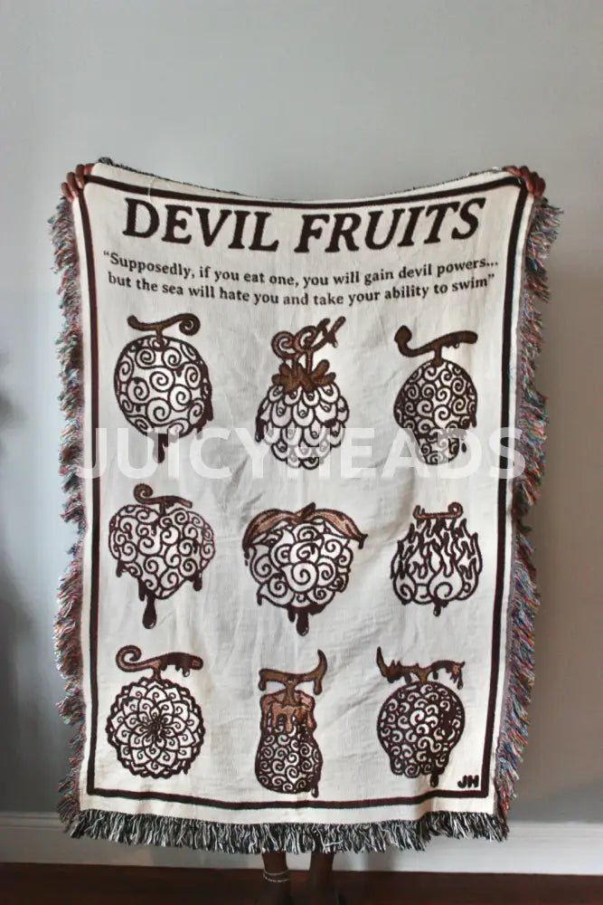 Woven Devil Fruit Blanket *Pre-Order* (Please Read Description Before Buying) Brown 37 X 52 (Size 1)